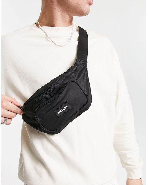 French Connection Natural Fcuk Zip Pocket Bumbag for men