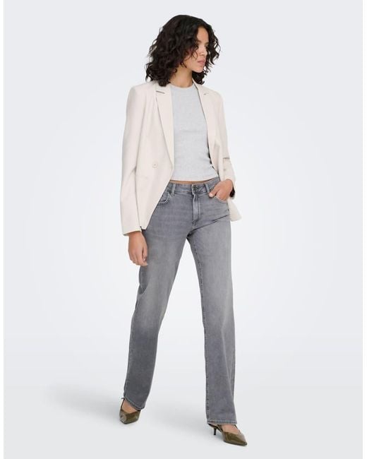 ONLY Gray Straight Fit Jeans