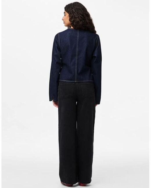 Pieces Blue Wrap Blouse