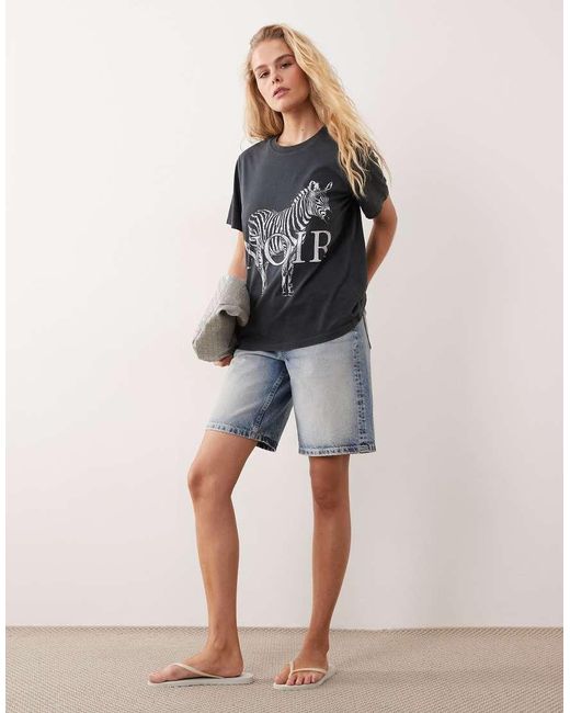 ASOS Multicolor Short Sleeve T-Shirt With Zebra Noir Graphic
