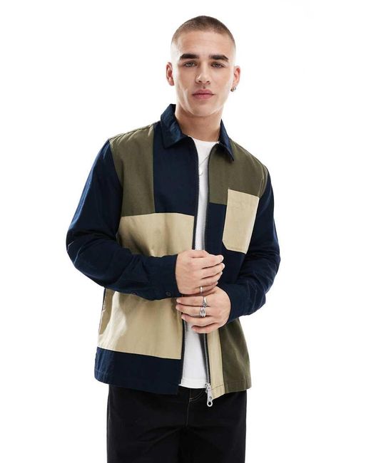Farah Blue Burleigh Zip Up Jacket for men