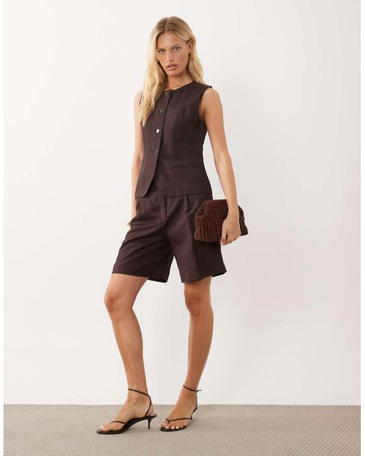 Mango Brown Avocado Waistcoat Co-ord
