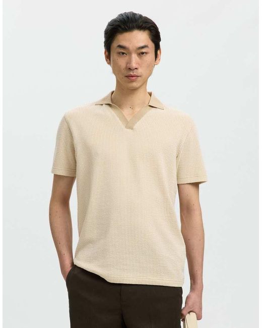Polo Blanco-Neutro SELECTED de hombre de color Natural