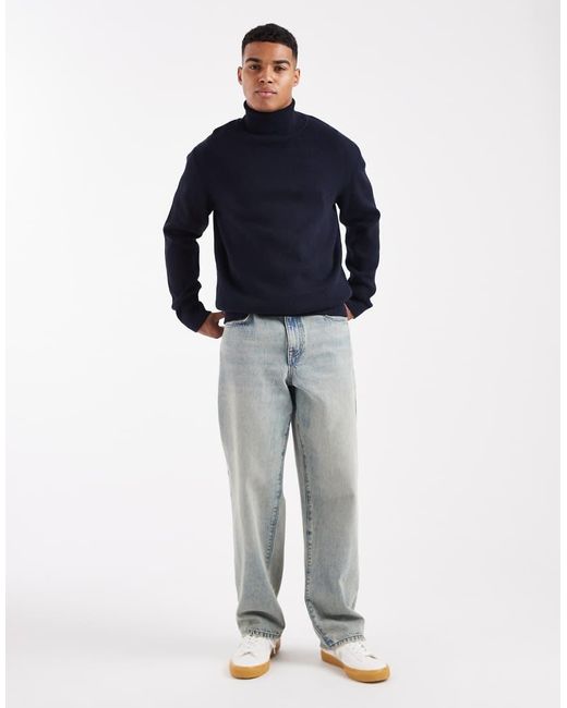 Jack & Jones Blue Premium Roll Neck Jumper for men