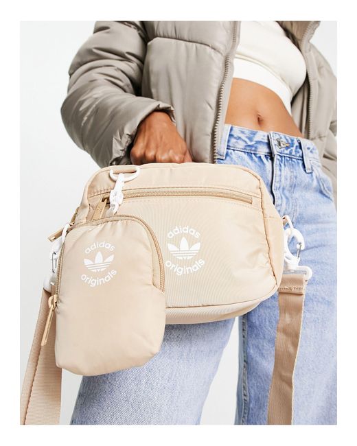 adidas Originals Puffer And Pouch Crossbody in Natural Lyst