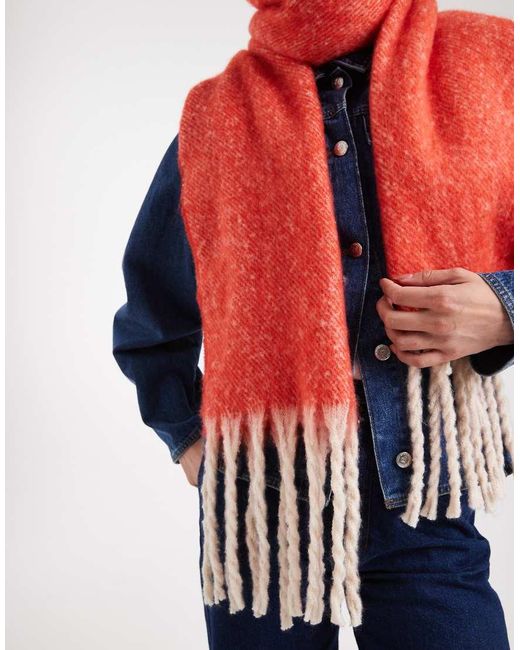 Bufanda Roja Estilo Manta De Threadbare de color Blue