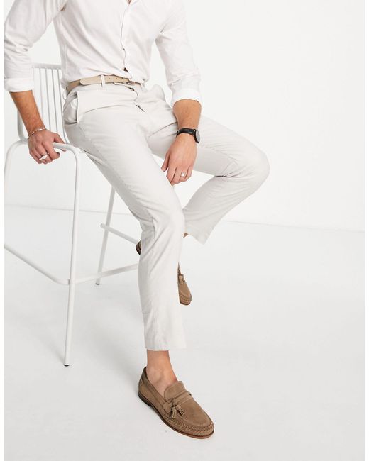 French Connection slim fit linen suit trousers  ASOS