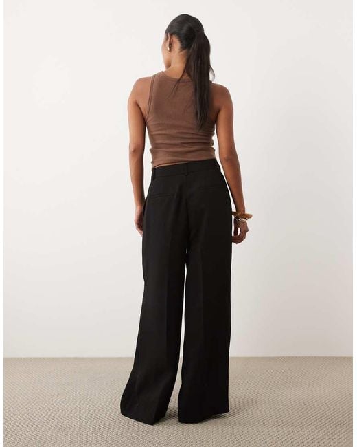 Nobody's Child Petite Black Tailored Wide Leg Pants