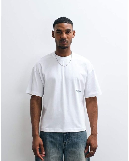 Faded Store White Oval Logo Back Print Relaxed Fit T-shirt for men