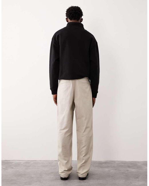 ASOS COLLECTIVE White Straight Fit Carpenter Trousers for men
