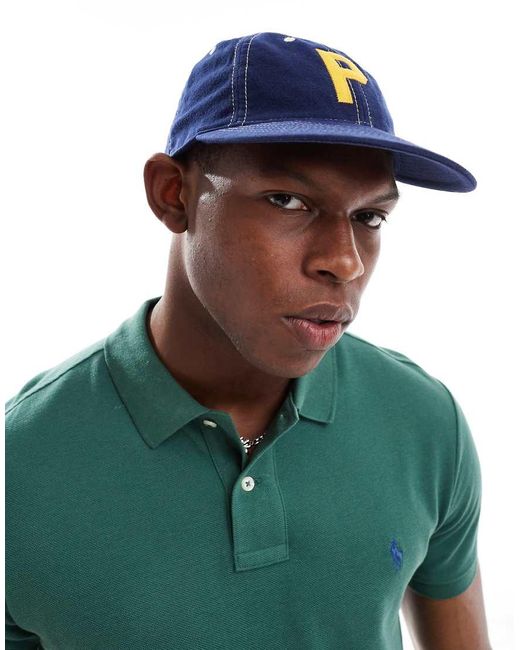 Polo Ralph Lauren Green Authentic P Applique Chamois Baseball Cap for men