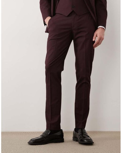 ASOS Red Skinny Suit Trousers for men