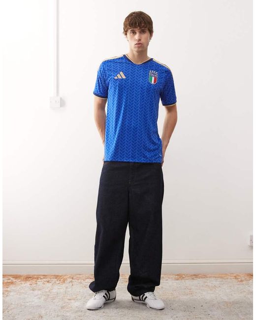 Adidas Originals Blue Adidas Football Italy 25/26 Home Shirt for men