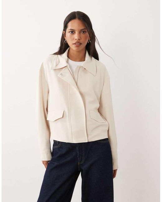 Mango Natural Tailored Harrington Jacket