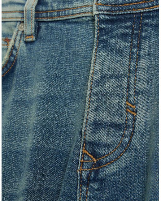 River Island Blue Straight Fit Faded Jeans for men