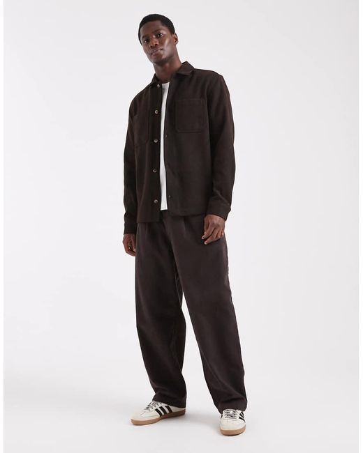 ASOS Black Wool Look Overshirt for men