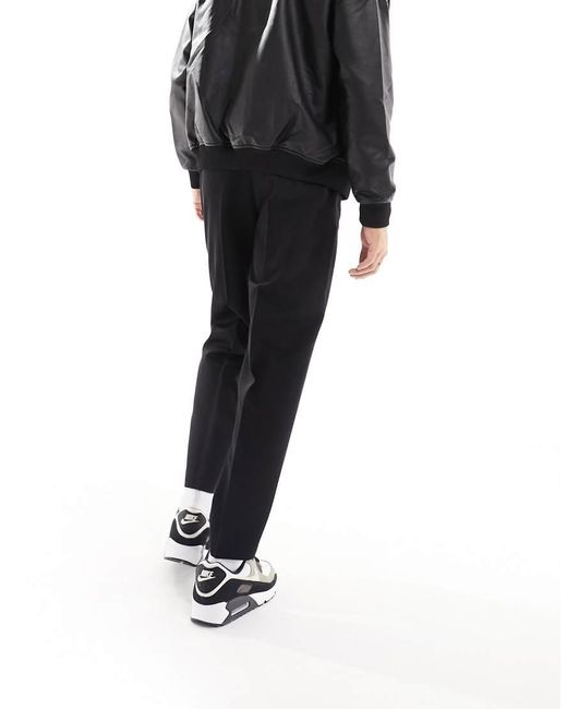 ASOS Black Smart Oversized Tapered Fit Trousers for men