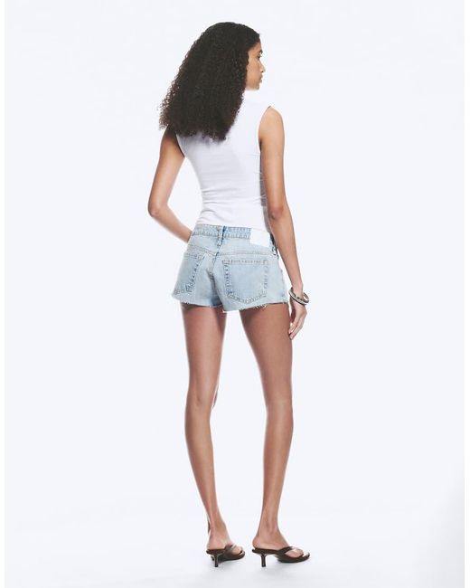 Weekday White Low Waist Denim Hot Pant Shorts