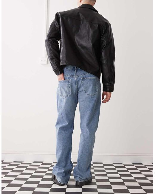 Weekday Blue Meteor Low Rise Relaxed Straight Leg Jeans for men