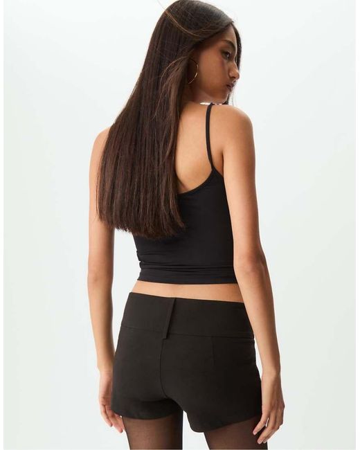 Stradivarius Black Smart Mini Shorts