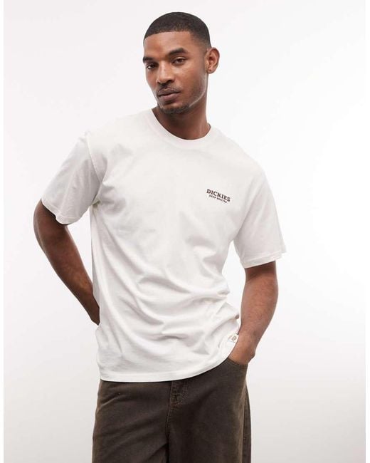 Dickies White Sunflower Back Print T-Shirt for men
