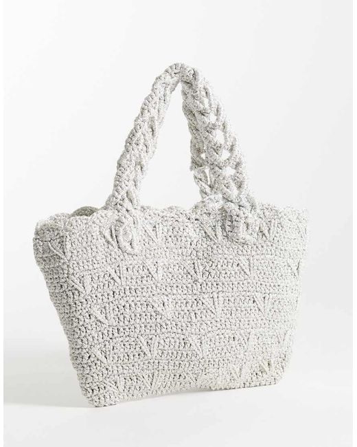 Mango Gray Teen Knit Purse