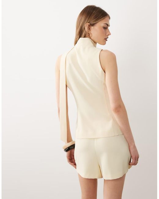 Miss Selfridge Natural Tailored Scarf-Neck Waistcoat Co-Ord