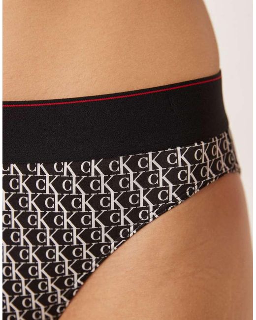Calvin Klein Black Graphic Logo High Waist Bikini Briefs