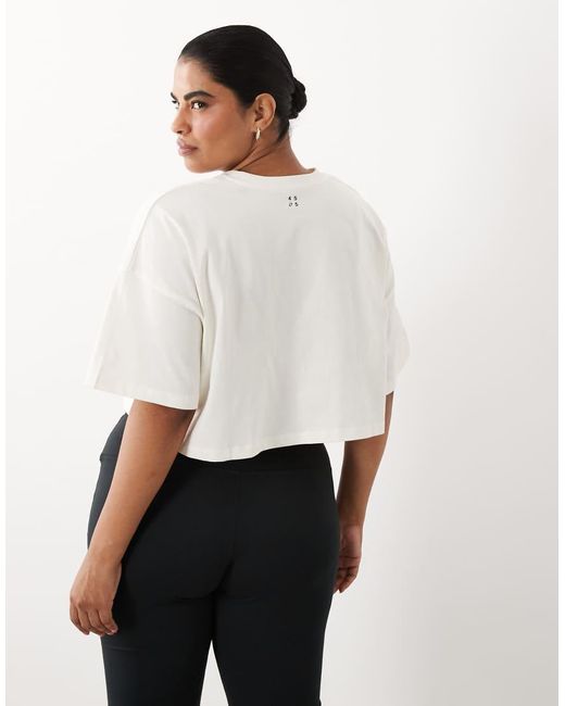 4505 White Curve Icon Heavyweight Cotton Cropped T-shirt With Quick Dry Finish