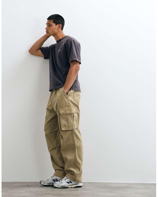 Hollister Natural Holister baggy Cargo Trousers With Pockets for men