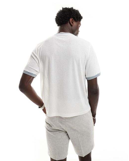 ASOS Gray Boxy Fit Ringer T-shirt for men