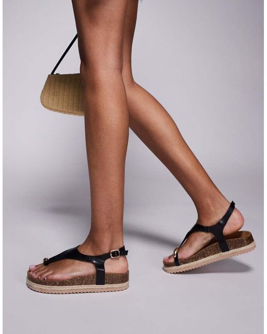 Sandali Stile Espadrilles Neri Con Infra-Alluce di South Beach in Black