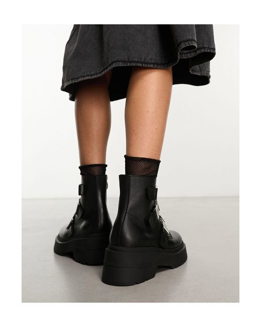Tommy Hilfiger Black Chunky Hardware Boots