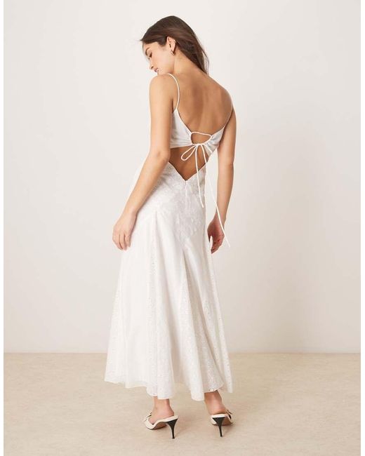 ASOS Maxi Cami-Jurk Met Micro-Versiering in het Natural
