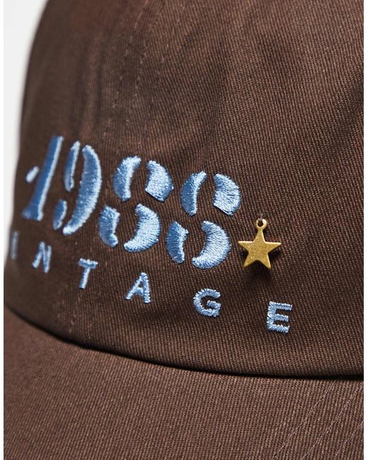 Reclaimed (vintage) Brown Unisex Cap With Blue Branding