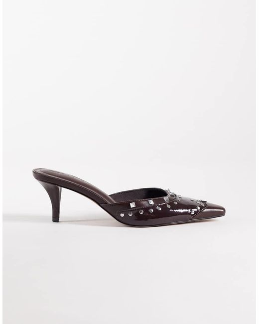 ASOS Multicolor Sammie Studded Western Chisel Toe Heeled Mules