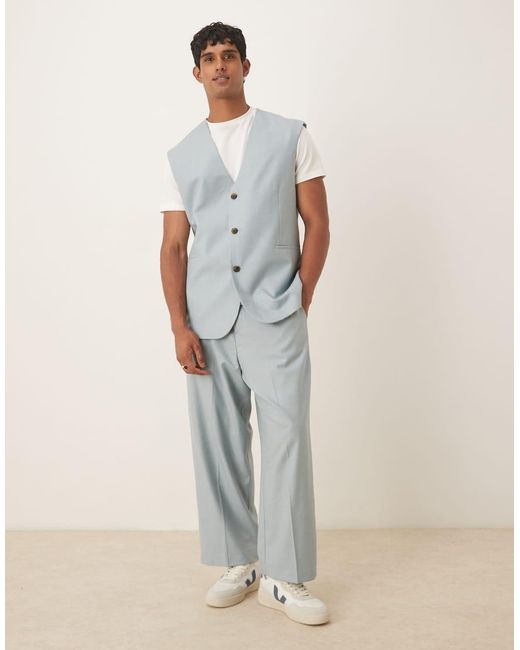 ASOS White Waistcoat Jacket for men