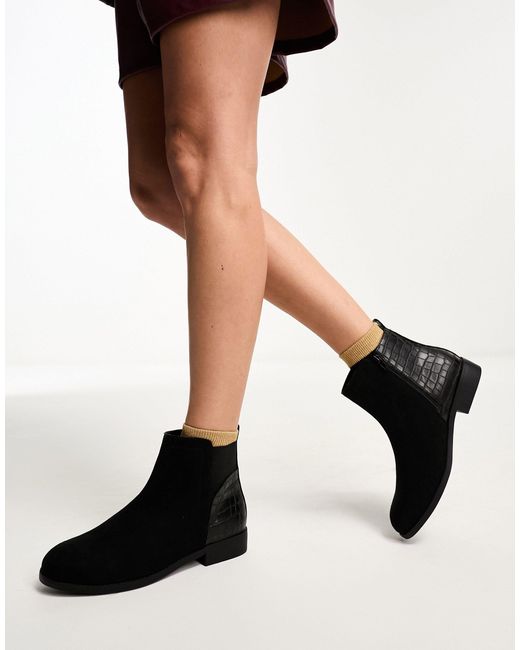 New Look Black Wide Fit Flat Chelsea Boot