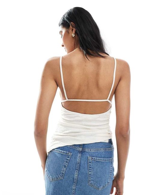 Top Écru Testurizzato Con Fondo Asimmetrico di Pull&Bear in Blue