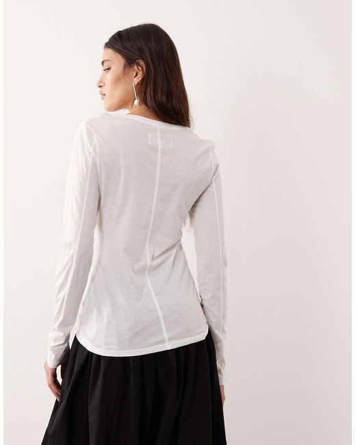 ARRANGE Natural Seam Detail Long Sleeve Jersey Top