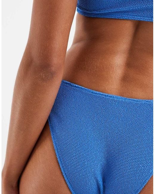 & Other Stories Blue Mix And Match Crinkle Bikini Bottom