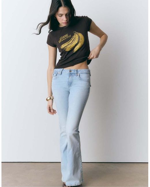 Stradivarius Brown Short Sleeve Banana T-Shirt