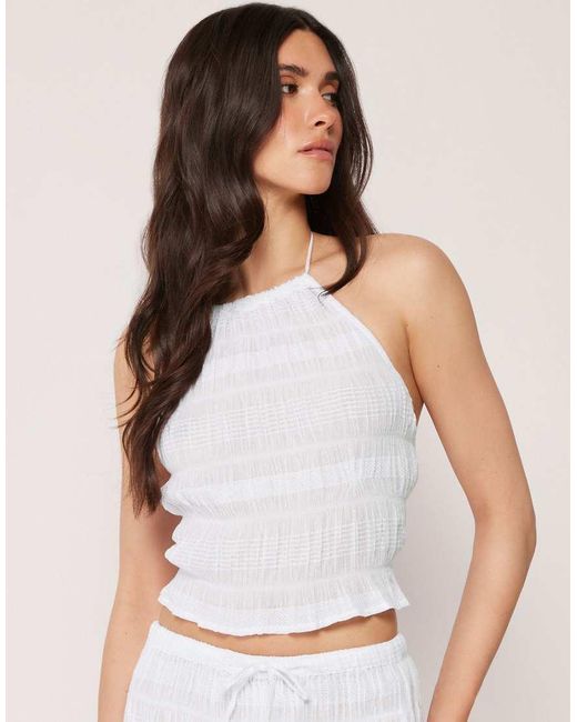 Calzedonia White Beach Top With Ruffles