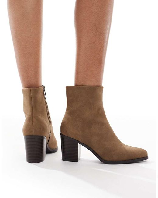 New Look Brown Block Heeled Boot