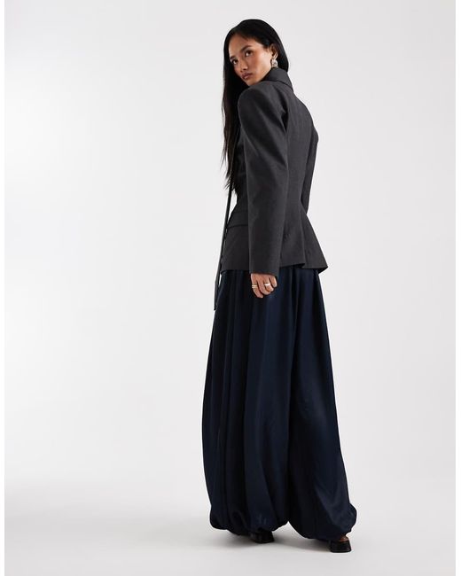 ASOS Blue Satin Bubble Hem Trouser