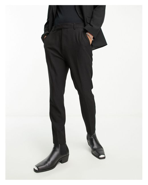 ASOS Tapered Suit Trousers in Black for Men Lyst
