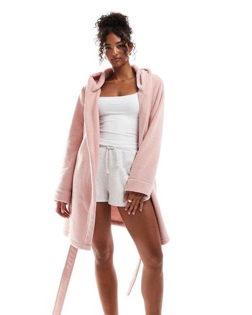 ASOS Mini Badjas Van Microfleece in het Pink