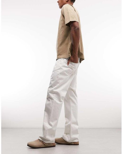 Weekday White Meteor Low Rise Relaxed Fit Jeans for men