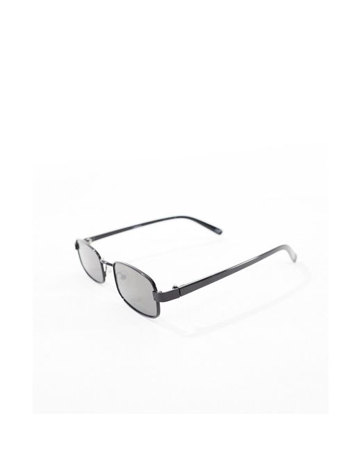 ASOS Natural Square 90s Metal Sunglasses