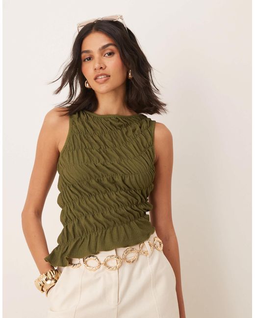 ASOS Green – gesmoktes oberteil
